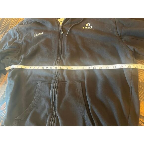WearGuard Full Zip Hooded Sweatshirt Jacket Men 2XL Work Outdoor Blue Collar - Picture 4 of 8